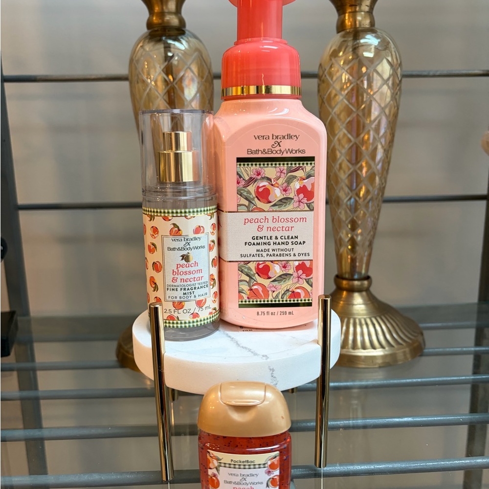 Bath & Body Works Vera Bradley Peach Blossom Foaming Soap/Travel Size FFM & BAC